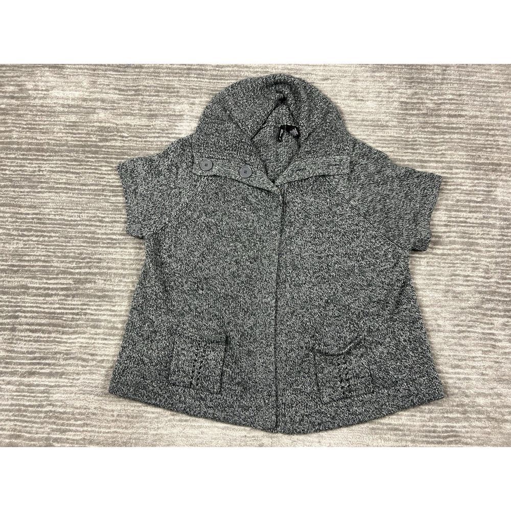 New Directions Sweater‎ Womens 3X Gray Short Sleeve Cardigan Acrylic Knit